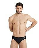 ARENA Men’s Team Solid Swim Brief MaxLife Athletic Swimwear Professional Training Swimsuit Sports Bathing Suit, Black/White, US Size 34