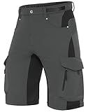 XKTTAC Men's Outdoor Quick Dry Lightweight Stretch Cargo Shorts for Hiking, Tactical, Casual, Fishing, Golf, Camping, Travel with 6 Pockets (Dark Grey, Large)