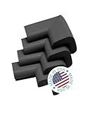 KidKusion 4-Piece Safety Corner Cushion, Black, Child Proofing Corner Guard, Made in USA, Child Safety, Home Furniture Safety Bumper, Baby Proof Table Protector, 4 Count (Pack of 1)