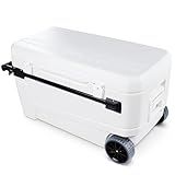 Igloo MaxCold Glide Coolers 110 QT, Insulated Portable Rolling Cooler with Soft Ride Wheels, 168 Can Capacity, Leak-Proof, 5-day Ice Retention