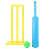 Abaodam Unisex Cricket Set with Plastic Bat Ball and Stumps for Kids Outdoor Beach and Backyard Sports Game Portable Interactive Toy for Hand-Eye Coordination and Family Fun
