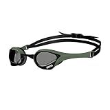 ARENA Unisex Cobra Ultra Swipe Racing Swim Goggles for Adult Men Women Anti-Fog Technology Polycarbonate Hard Non-Mirrored Lens Professional Athlete Gear, Smoke/Army/Black