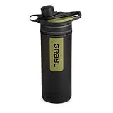 GRAYL GeoPress 24 oz Water Purifier Bottle - Filter for Hiking, Camping, Survival, Travel (Black Camo)