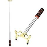 Skylety Pool Cue Snooker Stick Pool Table Accessories Retractable Billiards Cue Rest with Removable Brass Bridge Head (Low Bridge Head,Stainless Steel)