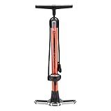 Schwinn Air Center Plus Floor Bike Pump, Pressure Gauge, Pumps 120 Max PSI, Dual Head Fits Schrader and Presta Valve Types, Wide Metal Base, Orange
