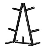 Amazon Basics Olympic 2-inch Weight Plate Tree Rack for Home Gym Storage, Space Saving Organizer