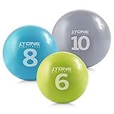 CAPHAUS Soft Weighted Exercise Ball, Weighted Toning Ball, Soft Medicine Balls for Yoga, Pilates, Fitness Exercise& Physical Therapy, 24LB Set (One 6, 8, 10 LB)