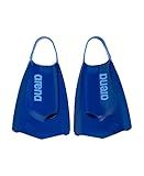 Arena Unisex Adult Powerfin Pro II Swim Training Fins Men and Women Silicone Short Blade Flippers Left/Right Customized, Blue, Size 7.5-9