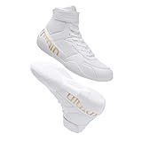 Men's Wrestling Shoes with Lightweight,Sdtdid Boxing Shoes for Gym, Trainning, Powerlifting,Etc. White