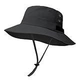 Sun Bucket Hat for Men Women Fishing Beach Safari Hats for Golf Hiking Hunting Outdoor UPF 50+ Black