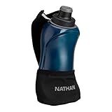 Nathan Running Handheld Water Bottle Adjustable No-Grip Quick Squeeze Lite Hand Strap. 12 oz Insulated Water Bottle. Reflective Hydration