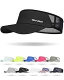 Sports Sun Visor Hats for Women Men Lightweight Breathable Cooling Stretchy Visors Foldable UPF 50+ for Running Tennis Golf (US, Alpha, One Size, Black)