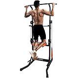 ONETWOFIT Power Tower Pull Up Bar Station Assistive Trainer, Multi-Function Adjustable Height Dip Station for Home Gym Workout, Strength Training Fitness Equipment, Pull Up Stand 360LBS