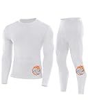 Runhit Thermal Underwear for Men Fleece Lined Long Johns Base Layer Top Bottom Set Cold Weather Gear Hunting Running Skiing Cycling White L