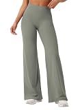 YEOREO Workout Womens Straight Leggings 31.5" Eddiy Yoga Pants Gray Green M