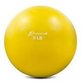 ProsourceFit Weighted Toning Exercise Balls for Pilates, Yoga, Strength Training and Physical Therapy, 5 lb, Yellow