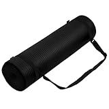 Fitvids All Purpose 1/2-Inch Extra Thick High Density Anti-Tear Exercise Yoga Mat with Carrying Strap, Black
