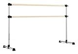 VITA Barre Portable Freestanding Double Ballet Barre, Prodigy, 6 Ft Bars, Satin Silver | Adjustable Height, USA Made, Home or Gym Exercise Equipment for Kids & Adults | Dance, Fitness, Pilates