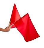 Tandem Sport Red Linesman Flags - Referee Flags with Wooden Handles - Set of 2 with Carrying Bag
