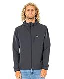 Rip Curl Men's Elite Anti Series Hooded Wind Breaker, Water Repellent Jacket, Black, Small