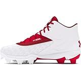 Under Armour Boys' Leadoff Mid RM JR 3.0 Baseball Cleats, (600) Red/White/Red, 1, US