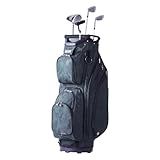 VEVOR Golf Cart Bag with 14 Way Organizer Divider Top, Premium Cart Bag with Stand, Durable Golf Bags with Handles & Dust Cover & Detachable Dual Strap for Men & Women (Army Green, 10 Pockets)