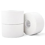 (3 Pack) White Athletic Sports Tape, Very Strong Easy Tear No Sticky Residue Tape for Athlete & Sport Trainers & First Aid Injury Wrap,Suitable for Bats,Tennis,Gymnastics & Boxing（1.5in X 35ft）