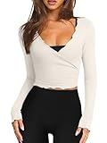 LASLULU Self Tie Workout Tops Bolero Shrugs Wrap Tops,Beige,Small