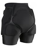 3D Protection Padded Shorts, Hip Butt Tailbone Crash Pad Pants, Impact Protective Gear for Figure Skating Snowboarding Ski Roller Skateboard (Black, Medium)