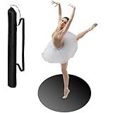 PullCrease Portable Dance Floor Smooth Ballet Floor Vinyl Dance Mat for Home Stage Studios Kids Adults Practice Improve(Black,33 Inch,Round)