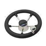 Jecoupoon 11" Universal Boat Steering Wheel 5 Spoke Stainless Marine Boat Steering Wheel with Knob