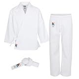 BLACK BELT KIDS Karate Uniform for Boys and Girls - Our Kids White Karate Gi Set Includes Karate Pants and a White Belt. (000)