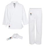 BLACK BELT KIDS White Kids Karate Gi Uniform Set with Belt, Ages 3-12