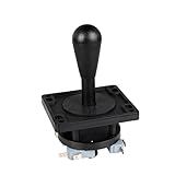 EG STARTS American Style Arcade Competition 2Pin Joystick BLACK Switchable From 8 Ways Operation, Elliptical Black Handle, Precision 8-Way 187" (4.8mm) terminal