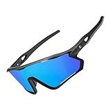 BIRCEN Polarized Baseball Running Sunglasses: TR90 Sports Cycling Glasses for Men Women UV400 Protection for Driving MTB Blue Lens