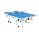 STIGA Outdoor Table Tennis Table – All-Weather Waterproof Aluminum Ping Pong Table with Net & Post, QuickPlay Assembly, 108" L x 60" W x 30" H, White-Blue, T8575W, White-Blue