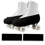 IFOYO Ice Skate Boot Covers for Roller Skates, Easy-on Easy-Off Roller Skating Accessories for Figure, Speed and Recreational Skating, Washable Skatings Covers for Youth and Adults, Black, L (1 Pair)