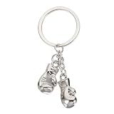 PATIKIL Boxing Gloves Keychain, Mini Cute Sports Boxing Key Chain Sport Boxing Pendant Key Ring Bag Backpack Decor for Men Women Party Gifts Favors, Silver