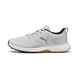 PUMA Men's Fusion Grip 6 Golf Shoe, Feather Gray Black-Gum, 10