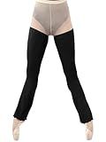 Tacherlia Ballet Flared Leg Warmers 1 Pair 29.5 Inches Over The Knee Elastic At Top For Women,Black,Medium