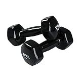 SPRI Deluxe Vinyl Coated Dumbbell Set (Black) - 8 lbs, Set of 2, Hand Weights for Muscle Toning, Step Aerobics, Strength Training, Professional-Grade Unisex Workout Equipment for Home & Gym