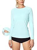 IUGA Rash Guard for Women UPF 50+ SPF UV Protection Long Sleeve Workout Tops with Pockets Dry Fit Hiking Swim Shirt