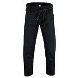 TRUESAGAUSA Regular Brazilian Jiu Jitsu Bottoms BJJ Pants 100% Cotton Light Weight Kids Adults Unisex (Black, Kids-K00)