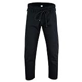 TRUESAGAUSA Regular Brazilian Jiu Jitsu Bottoms BJJ Pants 100% Cotton Light Weight Kids Adults Unisex (Black, Adults-A0)