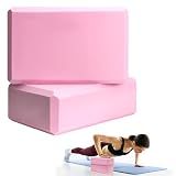 Septo 2 Pcs Yoga Blocks, 9x6x3 Inch Pink Foam Blocks for Pilates