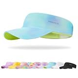 Trodalo Kids Sun Visor Hats for Girls Boys, Packable Cooling Stretchy Visor | Lightweight UPF50+ quick-dry visor hat for kids, colorful kids sun hat, stretch fit, for running, tennis, golf, school, beach