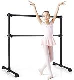 Costzon Portable Ballet Barre, 7”-47” Adjustable Double Freestanding Ballet Bar w/ Stable Base, 4FT Fitness Ballet Bar for Kids Adults, Heavy-Duty Dancing Stretching Bar for Home (Black)