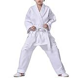 imflyker Karate Uniform Gi with Belt Sets for Kids Youth Adults Students Martial Arts Trainning Karate Suit Sets (XS)