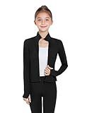 Girls Zip Up Jacket Kids Workout Coat Lightweight Yoga Dance Riding Jacket Athletic Slim Fit Tops