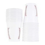 Neliblu Baseball-Themed 16 oz Plastic Cups, Pack of 30, Suitable for Birthday Party Supplies and Game Day
